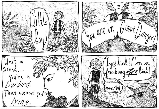 The monster who lives further up the path also thinks it is a lyrebird, apparently.